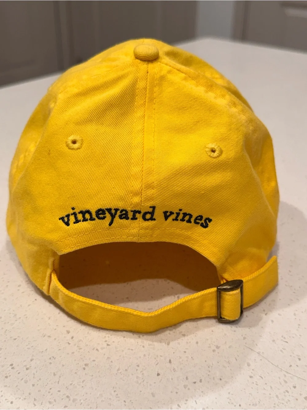 Vineyard Vines Yellow Gingham Whale Embroidered Baseball Cap Dad Hat OSFA